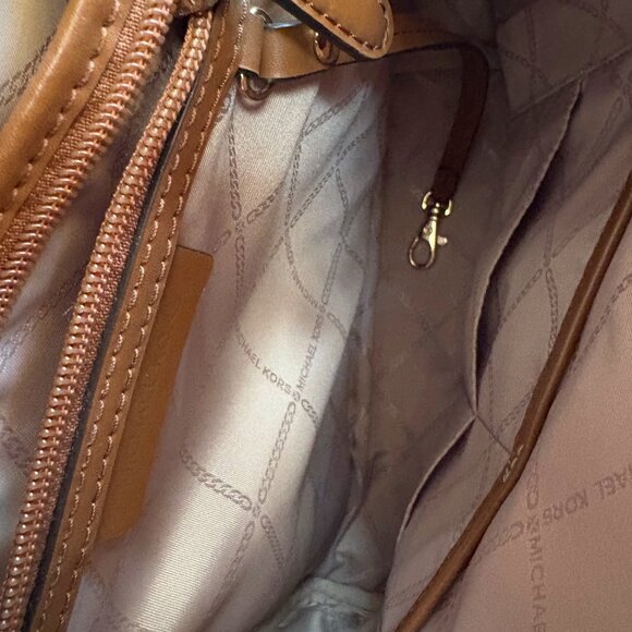 Michael Kors Rhea Zip Signature Backpack Monogram Snake Print Brown/Black Medium - Picture 9 of 12
